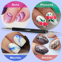 Mylee Dotting Nail Art Tool – Easy Application of Gems, Decals & Crystals, Professional Quality Manicure Accessory, Ideal for Gel Polish Decoration & Dot Design, Dual Ended for Fine Detailing