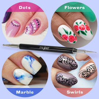 MYLEE Mylee Dotting Nail Art Tool – Easy Application of Gems, Decals & Crystals, Professional Quality Manicure Accessory, Ideal for Gel Polish Decoration & Dot Design, Dual Ended for Fine Detailing