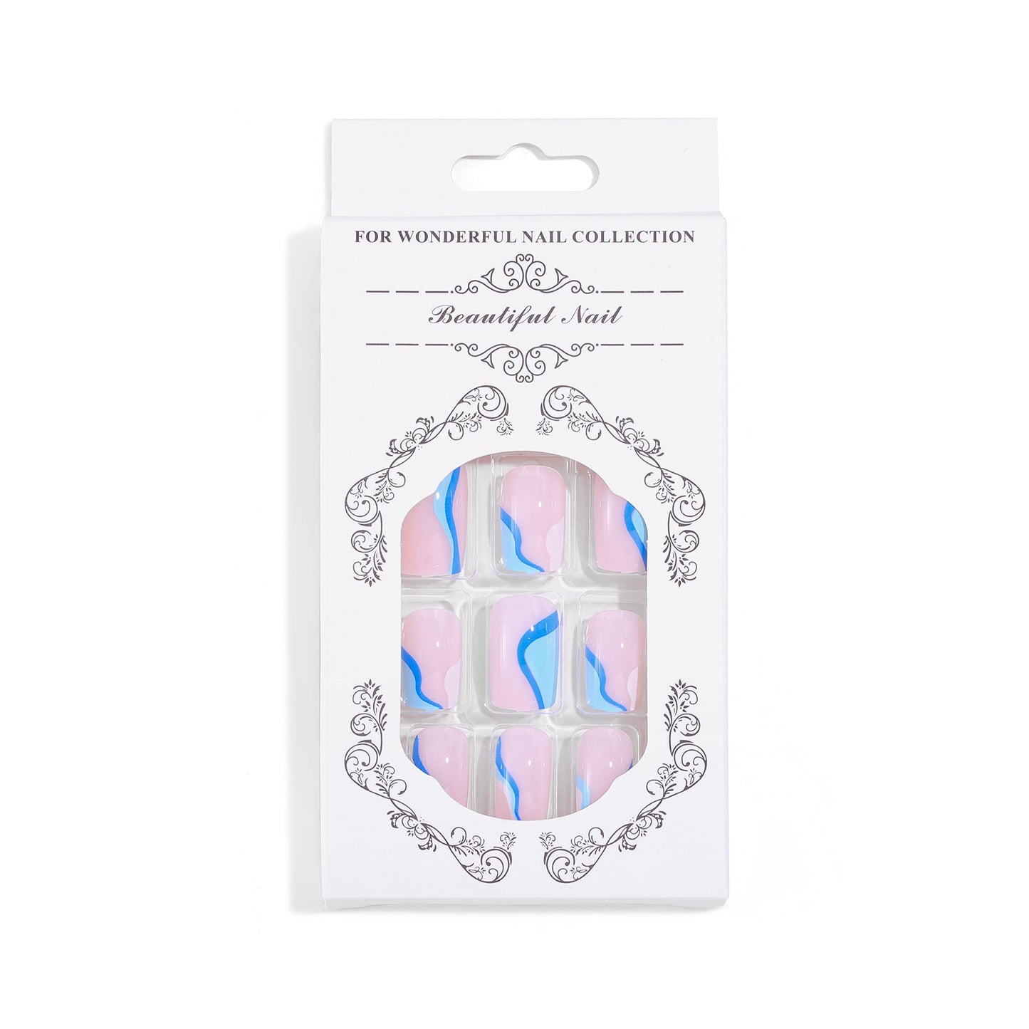 Sethexy Rainbow French Tip Pink Fake Nail Ombre Short Square False Nails Glossy Gradient Press on Nails Reusable 24Pcs Acrylic Stick on Nail for Women and Girls Nail Art