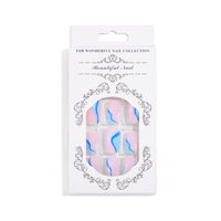 Sethexy Rainbow French Tip Pink Fake Nail Ombre Short Square False Nails Glossy Gradient Press on Nails Reusable 24Pcs Acrylic Stick on Nail for Women and Girls Nail Art