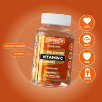 Nutrigums Vitamin C 80mg Gummy | Orange Flavour | 60 Vegan Gummies | Immune, Energy & Collagen Formation Support by NUTRIGUMS®