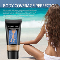 FOCUSUN Leg Makeup Waterproof No Transfer, Leg Make Up to Cover Veins, Concealer Full Coverage, Body Concealer, Tattoo Cover Up Makeup, Even Skin Tone, Easy Application(03 Brown Color,40ml)