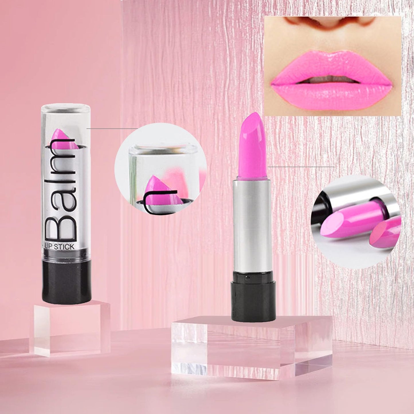 LYNTYAOU Light Pink Matte Lip Stick, Pink Lipsticks for Women Long Lasting, Smooth Full-Coverage Moisturizing Lipstick, Waterproof Non-Sticky Tinted Lip Balm for Girls & Women