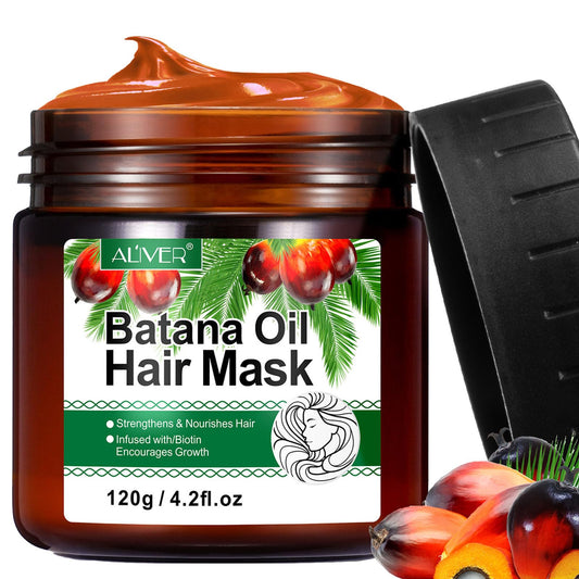 RoongDuuDll Batana Oil Hair Mask for Hair Growth, 100% Natural Hair Growth Oil, Wild Batana Oil Organic Prevent Hair Loss and Helps with Frizz, Split Ends, Texture & Shine for Men & Women - 120g