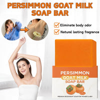 2PCS Natural Persimmon Goats Milk Soap - Anti-Odor Persimmon Goat Milk So-ap for Skin - Deep Cleansing Per-simmon Handmade Soap - Pure Per-simmon Go-at Mi-lk Soap Bar for Face & Body