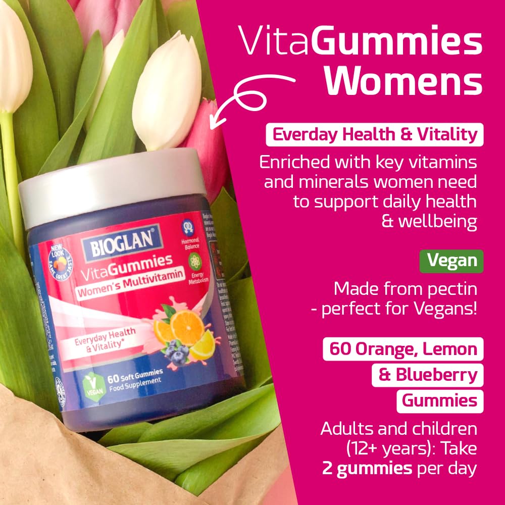 Bioglan Vitagummies Womens | Vitamin C | Vitamin D | Vitamin E | Niacin | Folic Acid | Zinc | 60 Gummies