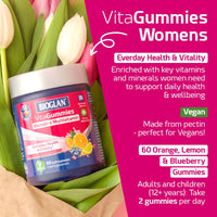 Bioglan Vitagummies Womens | Vitamin C | Vitamin D | Vitamin E | Niacin | Folic Acid | Zinc | 60 Gummies