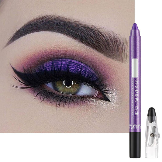 LYNTYAOU Eyeshadow Stick, Purple Eye Shadow Pen, Metal Shimmer Dark Color Eyeshadows Crayon, Pearl Cream Mermaid Glitter Pencil, Pearlescent Eyeliner, Eyes Makeup Gifts for Women