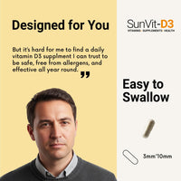 SunVit-D3 Vitamin D 600 IU - Cholecalciferol Vitamin D Capsules Support the Maintenance of Bone, Teeth, Muscle & Immune System | Made in UK & GMP Approved - D3 Vitamins 60 Convenient