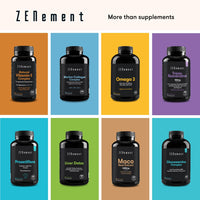 Spermidine, 2mg per Capsule with Vitamin B1 and Zinc | 180 Wheat Germ Extract Capsules | Mitochondrial Rescue, Immune System and Cell Renewal | Vegan, Additives Free | Zenement