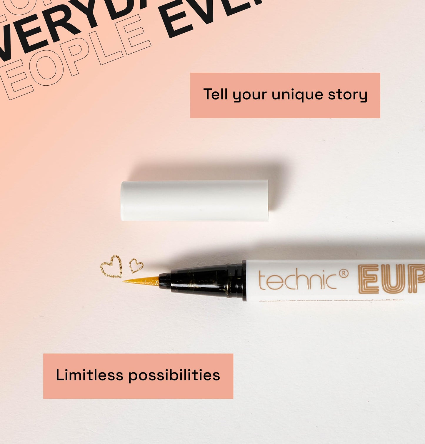 Technic Euphoria Metallic Liquid Liner - Highly Pigmented - Long Lasting - Brush like Tip for Ultimate Precision 0.8ml (Gold)