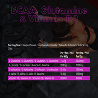 NXT Nutrition BCAA, Glutamine & Vitamin D | BCAAs Amino Acids with Vitamin D3 and L-Glutamine - for Recovery, Gut Health and Muscle Protein Synthesis | 360g - 30 Servings (Apple & Blackcurrant)