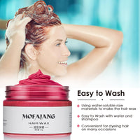 Red Hair Colour Wax, 120g Temporary Coloured Hair Paint Wax, Easy Washable Colour Change One Time Hair Dye for Kids Women Men, Suitable For Party Cosplay Halloween