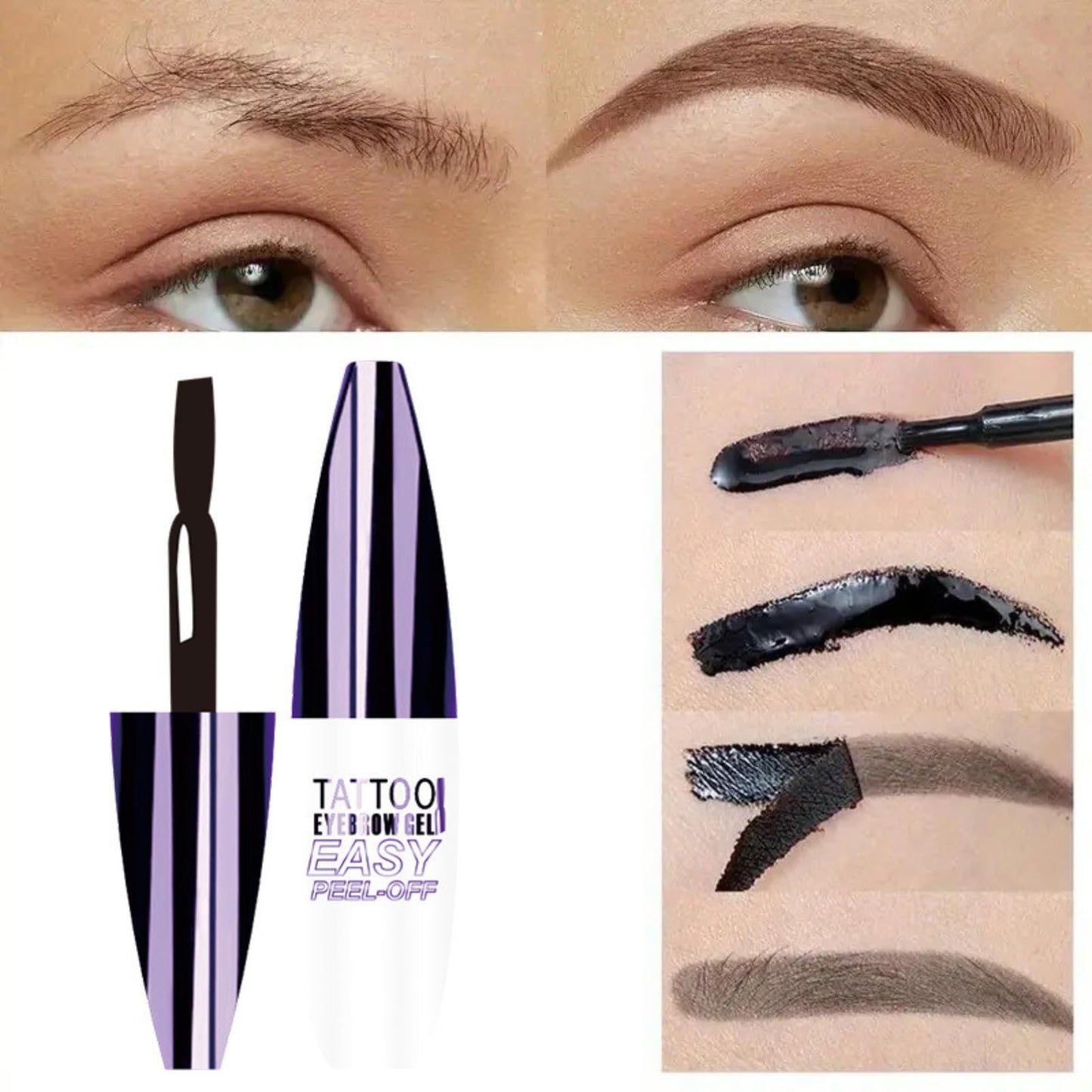 SHEBEEDO Peel Off Eyebrow Gel Brow Tint Eyebrow Tint Eyebrow Colours Eyebrow Pen Anti Smudge Lasting Eyebrow Gel Waterproof Brow Tint Lasts Up To 3 Days (#02)
