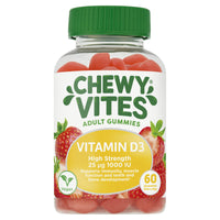 Chewy Vites Adults, High Strength Vit D3 60 Gummy Vitamins, 25 micrograms 100 IU