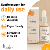 Ablude Skin Brightening Serum with Vitamin C & Niacinamide - Glow Serum for Men & Women - Skin Serum for Smooth, Firm & Youthful Complexion (30ml)