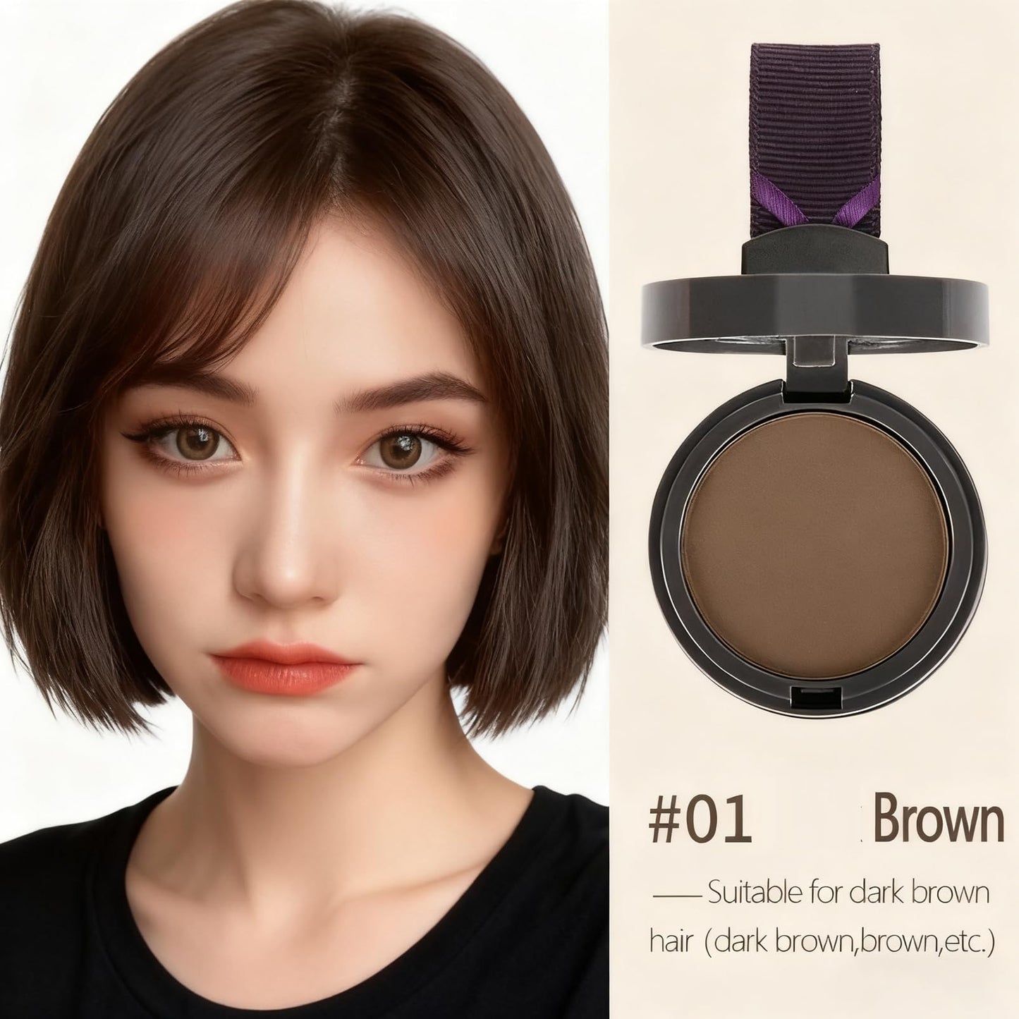 MEITREND Hairline Powder Hair Shadow Powder,Natural Brown Hair Root Dye Shadow Cover, Instantly Windproof Sweatproof Hair Touch-Up for Thin Hair Grey Hairline Quick Cover Unisex