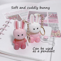 Bekoeen 3Psc Rabbit Lip Gloss Keyring,Moisturising Sparkling Jelly Lip Gloss,Crystal Lip Tint Korean Chinese Makeup, Hydrating Sweet Lip Glaze Set,Cute Lipgloss Set For Girls