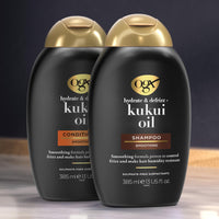 OGX Hydrate & Defrizz with Kukui Oil Smoothing Shampoo, Proven to Help Control Frizz & Make Hair Humidity Resistant, Sulfate Free, 385ml