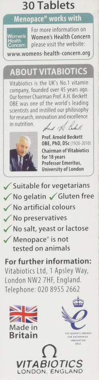Vitabiotics Menopace Effective, 30 Tablets