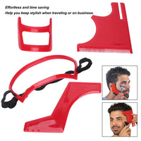 Fybida Beard Hairline Template Kit, Professional 4-Piece Set for Beard and Hairline Shaping, Beard Trimming Tool Facial Hair Outline Shaper Beard Hair Grooming Stencil Styling Guide for Men Styling & Haircut