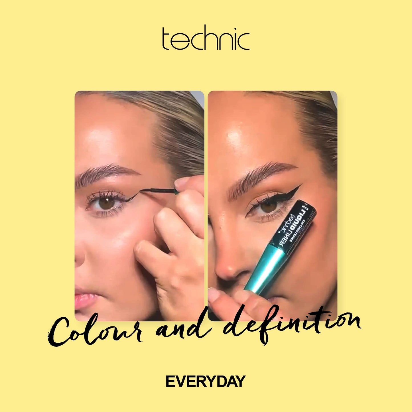 Technic Waterproof Liquid Liner - High Coverage, Water Resistant & Long Lasting Liquid Eyeliner - Quick Drying Formula & Precise Brush For Expert Application