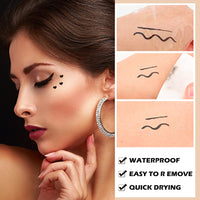 Yuccer Star Heart Eyeliner Stamp Waterproof Liquid Eyeliner Pen Black Long Lasting Double Ended Eyeliner Pencil Make Up Eye Liner (Star+Moon+Heart+Flower)