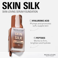 Revolution Beauty London Makeup Revolution, Skin Silk Serum Foundation, Light to Medium Coverage, Contains Hyaluronic Acid, F5, 23ml