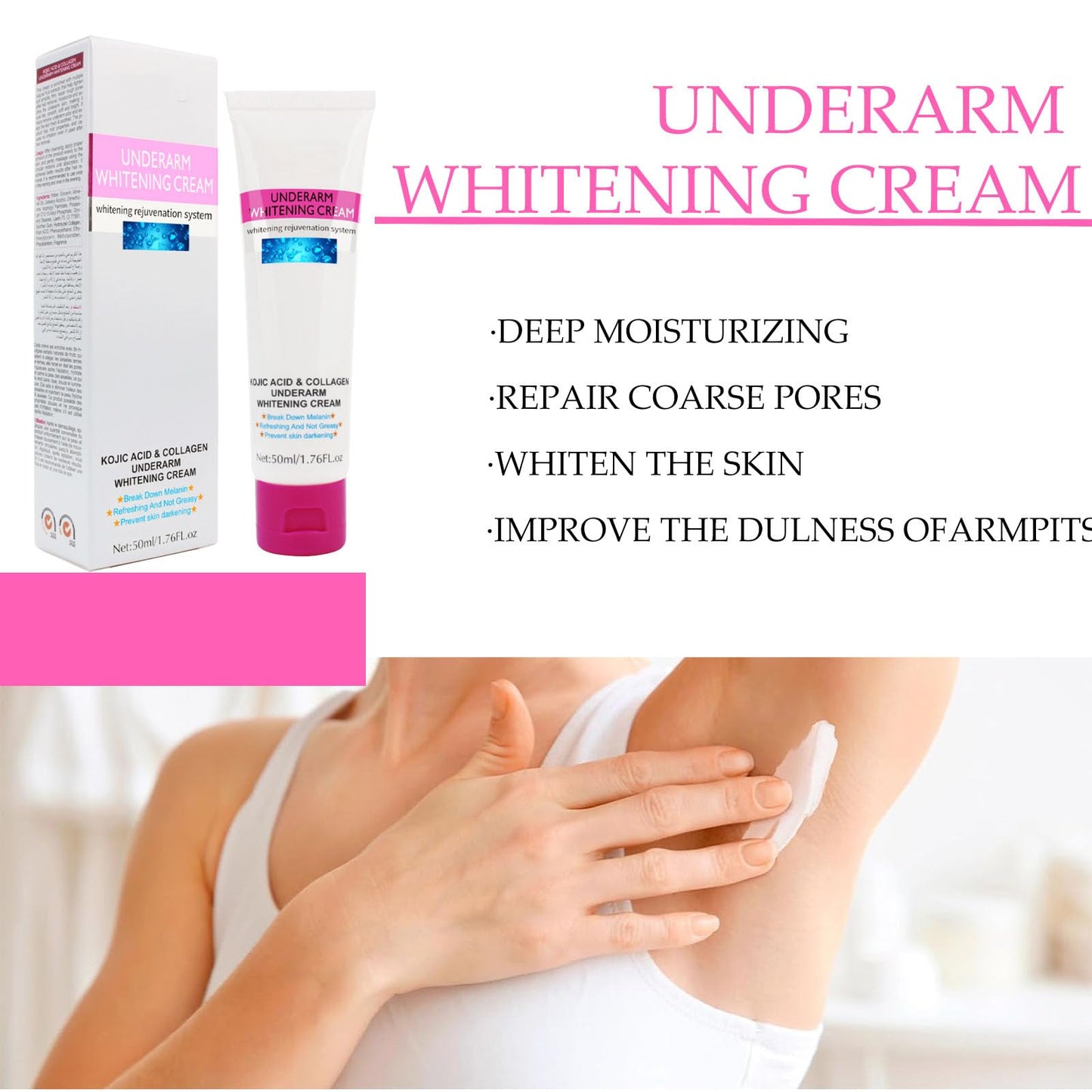 Ninnyi Armpit Cream, Moisture Dark Inner Skin Products for Thigh Knees Elbows Leg Bum