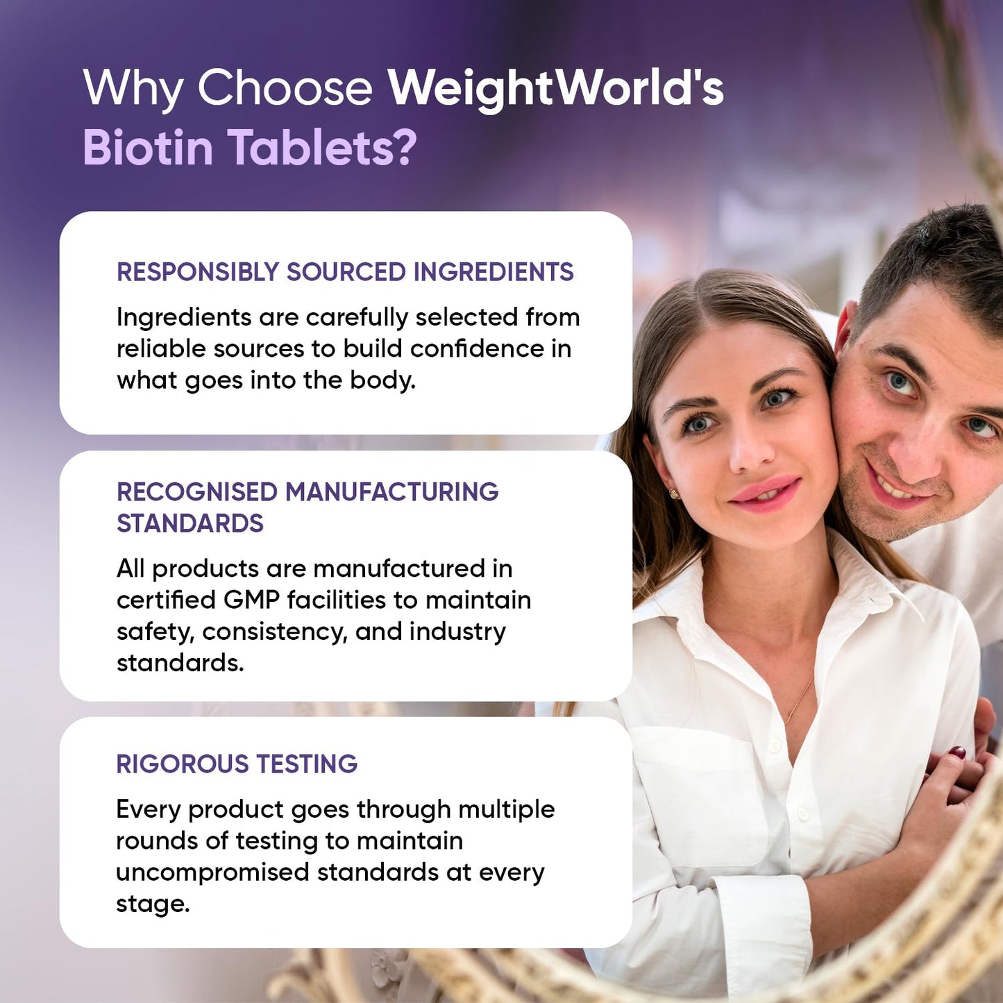 WeightWorld Biotin Tablets - 365 Vegan Tablets - 1 Year Supply - 1 Tablet per Day - 12000mcg Biotin Supplements - Travel-Friendly, Non-GMO & Magnesium Stearate-Free Vitamin B7 Supplement
