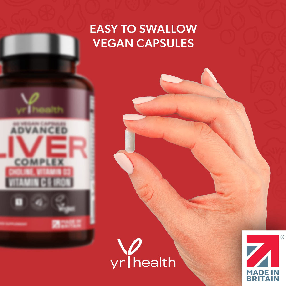 yrhealth Vegan Liver Support Supplement - Liver Tablets with Vitamin C, Acai, Ginger Root, Turmeric- 30 Day Liver Detox Capsules, Cleanse & Support Men & Women - Made in The UK by YrHealth