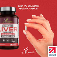 yrhealth Vegan Liver Support Supplement - Liver Tablets with Vitamin C, Acai, Ginger Root, Turmeric- 30 Day Liver Detox Capsules, Cleanse & Support Men & Women - Made in The UK by YrHealth