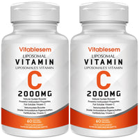 Vitablesem Liposomal Vitamin C Capsules 2000mg (2 Pack) - High Strength Gluten Free & Ascorbic Acid - Immune Support Antioxidant Supplement - Non-GMO