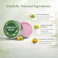 Mikloven Miracle Herbal Balm Fast-Absorbing Cream for Legs Feet & Joints - Lightweight Non-Greasy Moisturiser with Natural Calendula, Mint & Honey for Nourishing Soothing Comfort 30g Jar