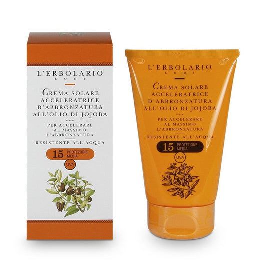 L'Erbolario Tan Accelerating Cream containing Jojoba Oil with SPF 15