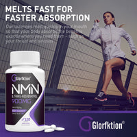 Glorfktion Trans-Resveratrol & NAD+ 900mg, Enhanced with Black Pepper for Max Absorption, 120 Fast-Acting Lozenges for 4 Month Supply((120 Count (Pack of 4)))