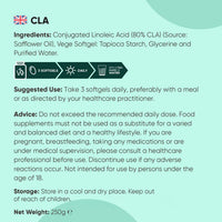 WeightWorld CLA Supplement 3000mg - 180 Vegan Softgels - 2 Months Supply - Pure from Natural Safflower Oil - Containing Conjugated Linoleic Acid (80% CLA) - Gluten-Free, Vegan & Non-GMO - Made in EU