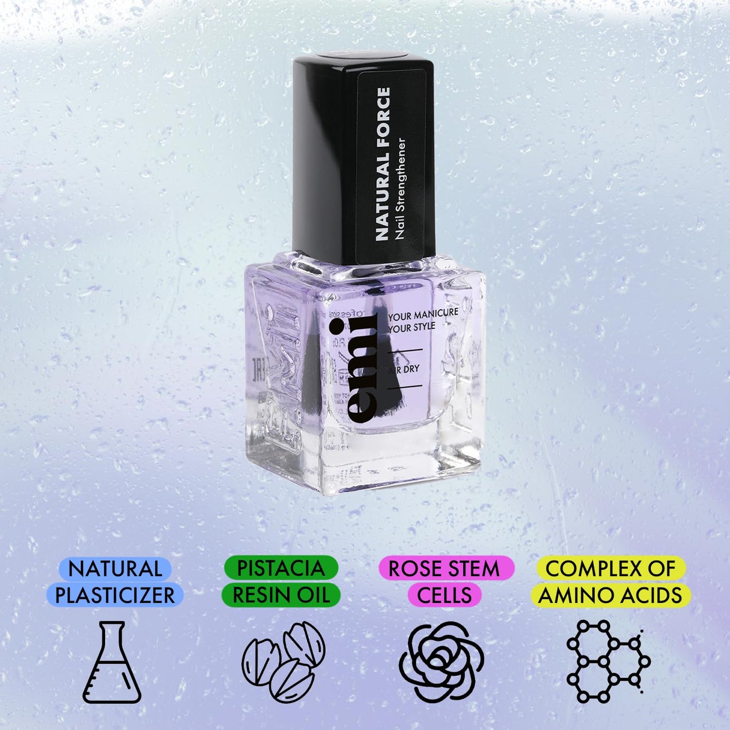 Nail strengthener for repairing damaged nails EMI Natural Force 9 ml