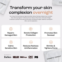 Cosmetic Consult Miracle Skin Transformation By Ashley Stobart | Rejuvenates & Refreshes Skin Overnight, Smooths Wrinkles & Acne, Boosts Collagen, Anti-Ageing Skin Cleanser | 1 x Single Wipe