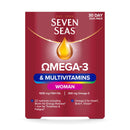 Seven Seas Omega-3 & Multivitamins Woman, With Biotin and Iron, 30-Day Duo Pack, 30 Omega-3 Capsules and 30 Multivitamin Tablets