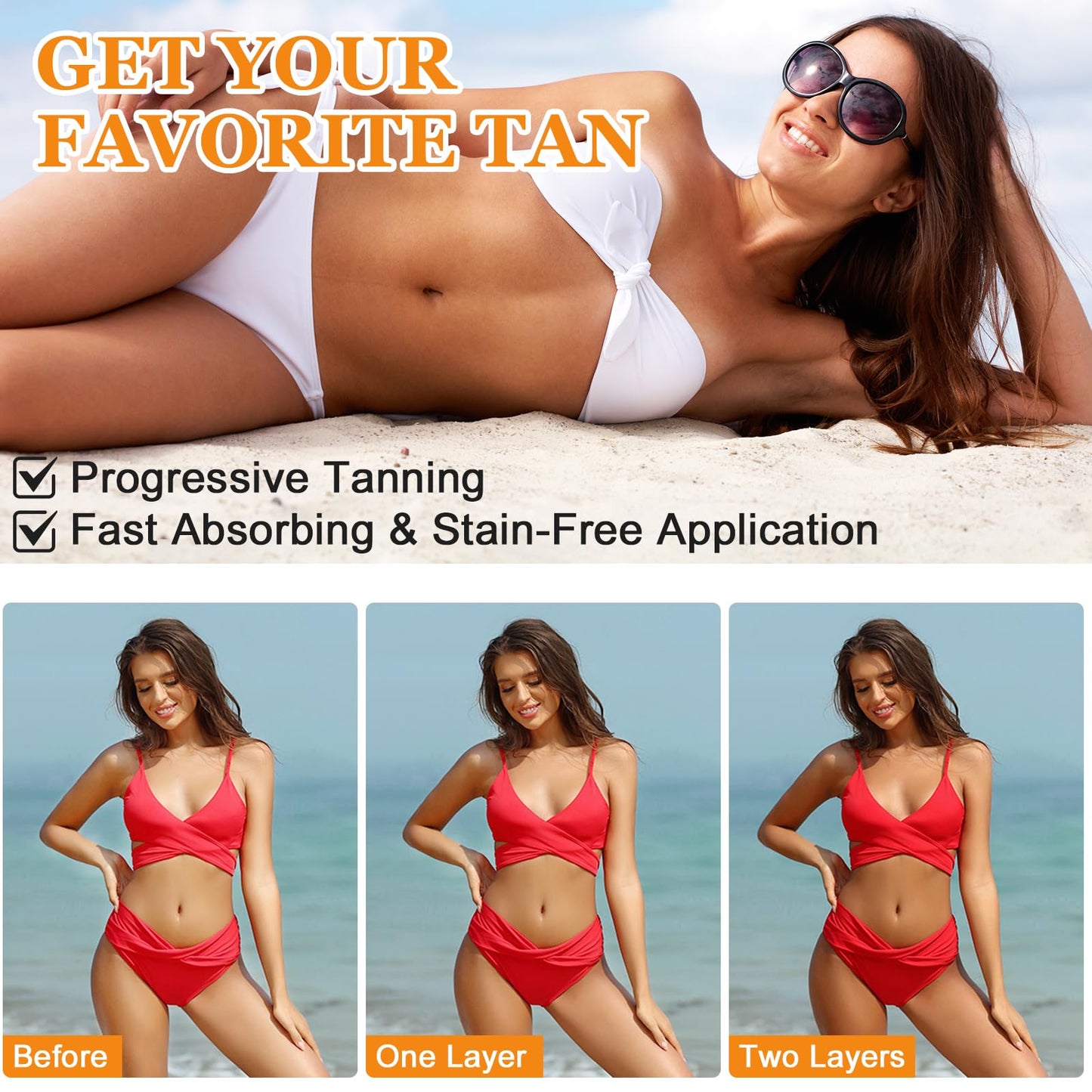 Muiefe Intensive Tanning Gel for Outdoor Sun, Natural Brown Tanning Accelerator Cream, Sunbed Tan Accelerator with Carrot Oil & Vitamin E, Sunscreen without SPF, Moisturizing Body Gel for Women Men, 150g