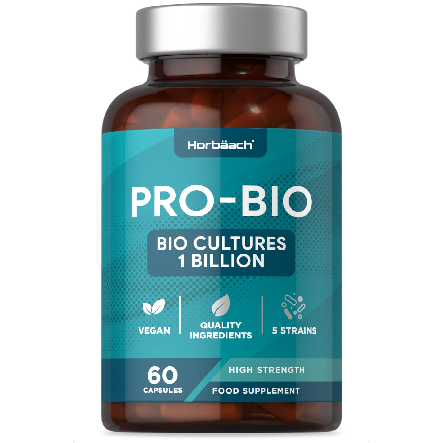 Probiotics for Gut Health | Bio Cultures Complex with Acidophilus & Bifidobacterium, Lactobacillus | 60 Vegan Capsules | by Horbaach