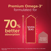 SEVEN SEAS Seven Seas Omega-3 Fish Oil, Extra Strength, Omega 3 plus Vitamin D For Whole Body Healthplus, 30 One-A-Day Capsules, 1 Month Supply