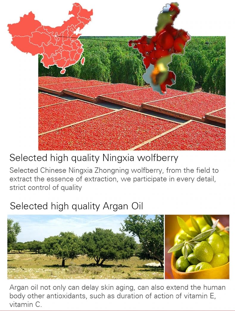 Wolfberry Facial Cream Anti-oxidant improve Tone Face Cream Hyaluronic Acid Moisturizing Anti-aging Firming Goji Berry Cream