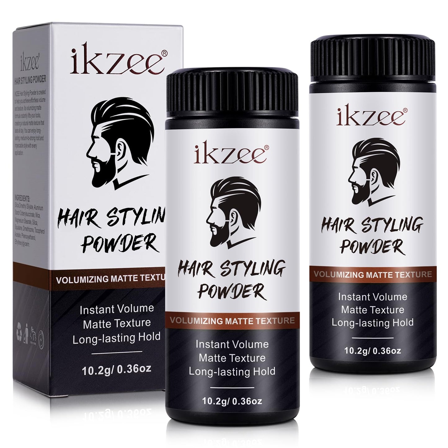 Hair Styling Powder, Hair Texturizing Powder, Texture Powder for Hair, Long-lasting Hold, Matte Texture Hair Powder for Men 2 Pack