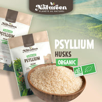 Planète au Naturel Organic Raw Psyllium Husk - 99% Pure Grade - Natural Fiber - 500 g