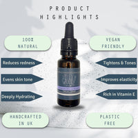 The Ilex Wood - Frankincense and Bergamot Facial Serum - 100% Natural handmade, Vegan, Moisturising for both Men & Women, Cruelty Free, Anti Ageing, Wrinkle and Line Reducing Ingredients. 20ml