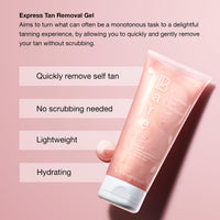 LUNA BY LISA JORDAN Bare By Vogue Express Tan Remover Gel - Quickly Removes Fake Tan While Hydrating Your Skin - Contains Aloe Vera & Glycerin - Self Tan Eraser, 200ml