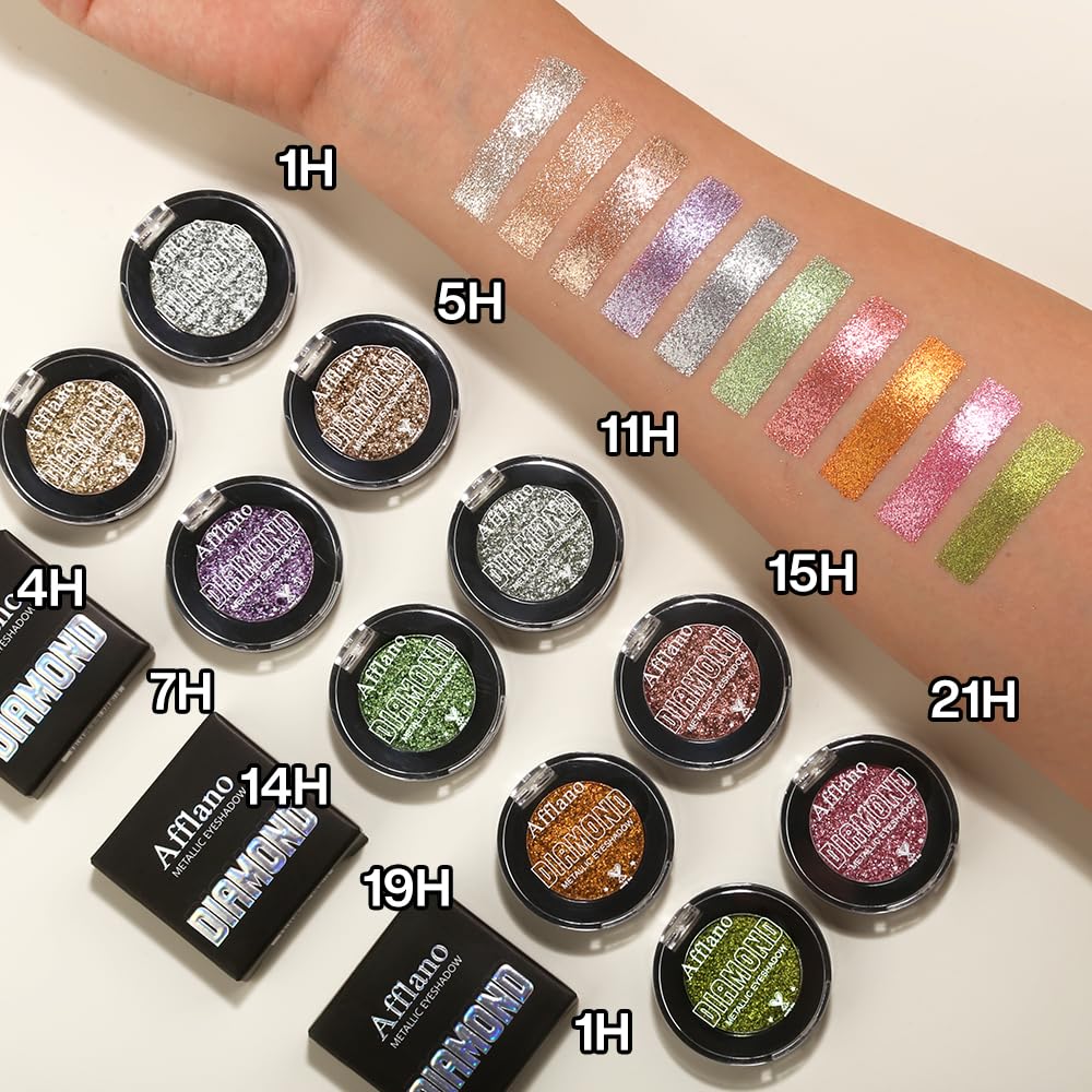DE'LANCI Pink Glitter Eyeshadow, Pink Shimmer Eyeshadow Highly Pigmented Make-up,High Pigment Pink Metallic Eyeshadow,Waterproof & Long Lasting,Vegan & Talc Free #21H