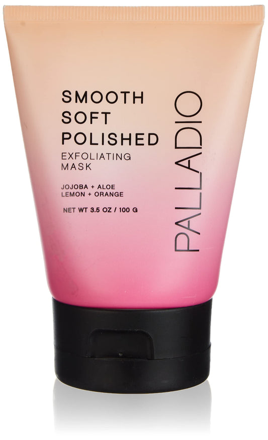 Palladio Exfoliating Face Mask, Smooth Soft Polished Skin, Gentle Scrub for Soft Skin, Exfoliates Skin Instantly to Lift Away Dead Skin, Cleans Pores, Hydrate & Brighten Dry or Sensitive Skin, 3.5 oz